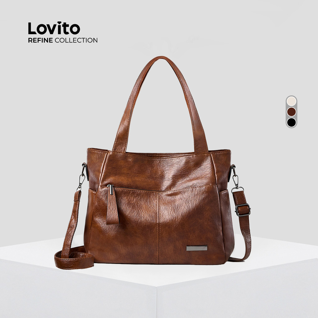 (Lovito Refine) Bolsa de Ombro Pequena Casual Multifuncional para Mulheres LR15E029 em Oferta na Shopee