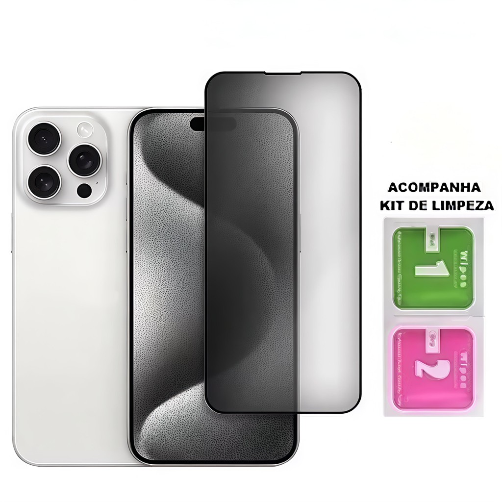 Película Privativo 3D Vidro Anti-Spy iPhone para Modelos 11,17, XR, 12, 13, 14, 15, 16,Pro Max em Oferta na Shopee