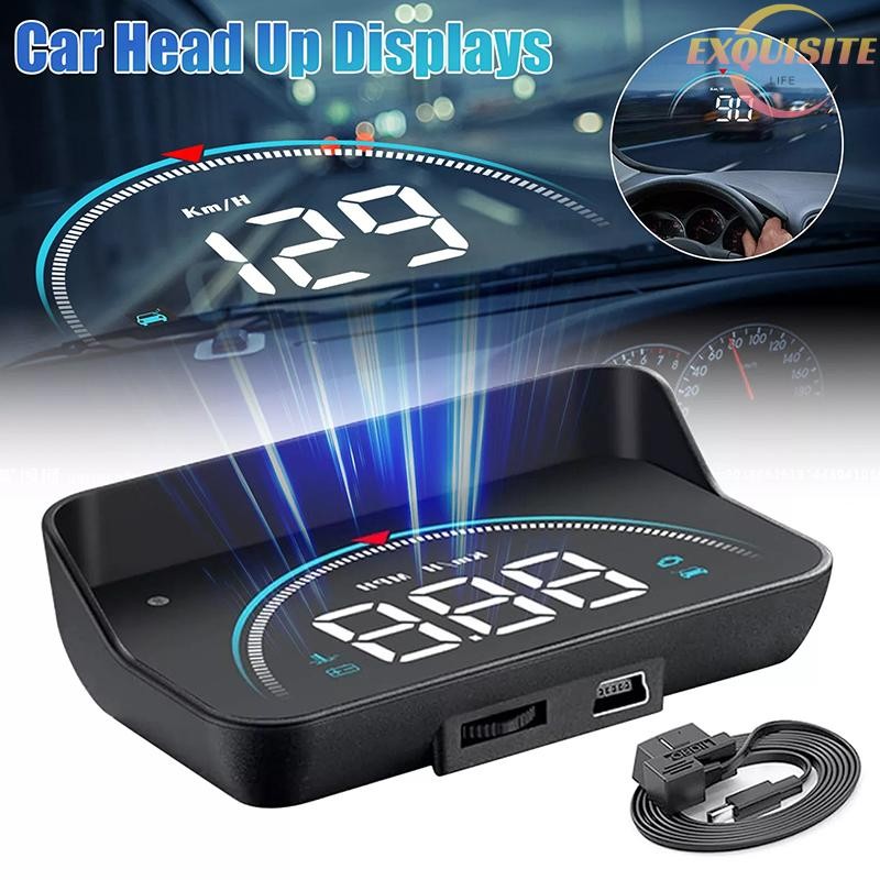 [EL] M8 Carro HUD Up Display Aviso De Excesso De Velocidade Auto Eletrônico Temperatura Da Água LED Projetor Digital Pár
