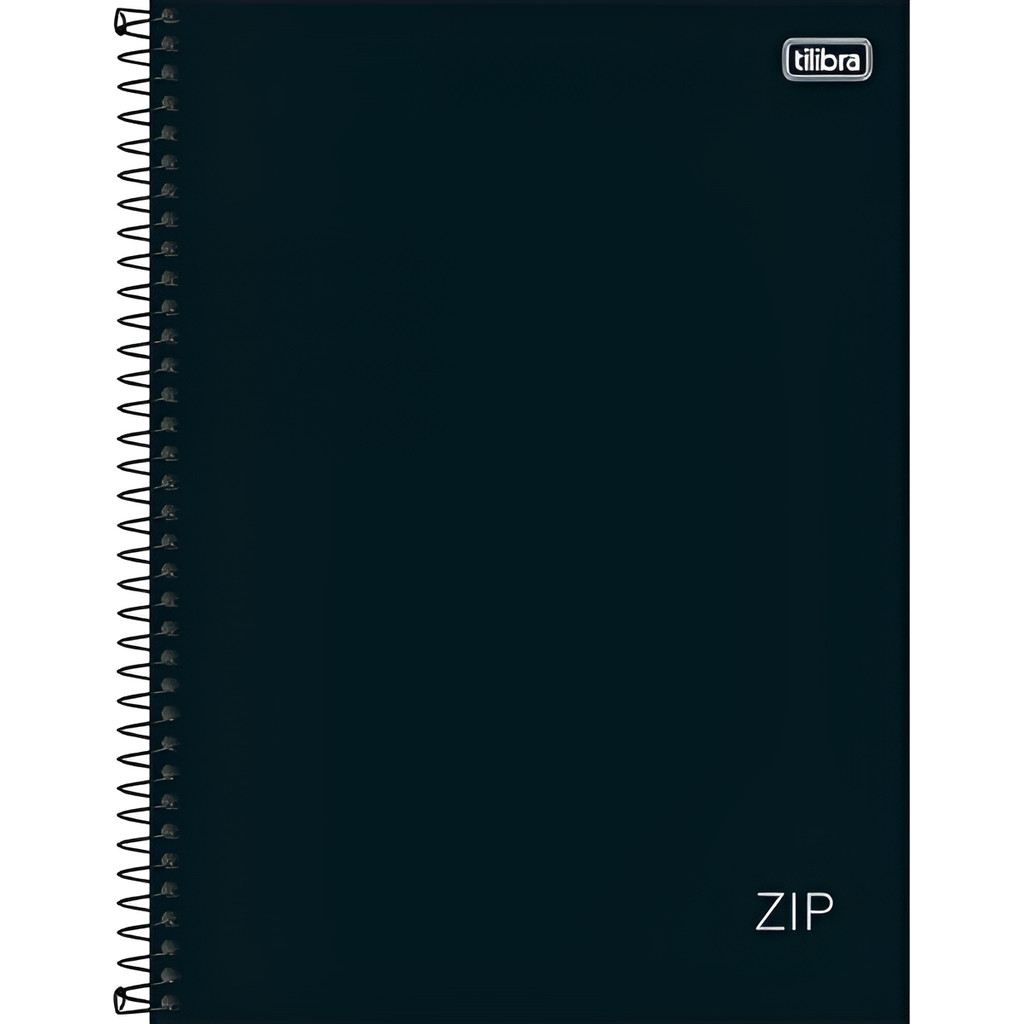 Caderno Universitário Tilibra Zip Preto Capa Dura – 1 ou 10 Matérias