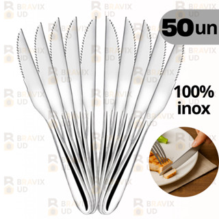 Jogo de Faca 50 peças Aço Inox Talher Cozinha Talheres de Mesa Cozinha Inox em Oferta na Shopee