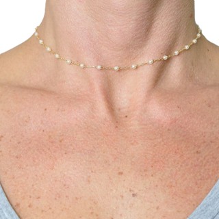 Chocker Gragantilha Feminina Perolas Dourada SEMI JOIA Banhado a Ouro 18k em Oferta na Shopee