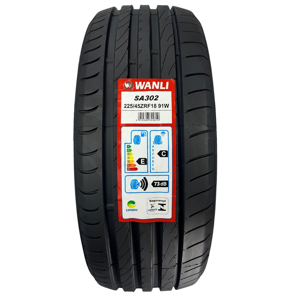 Pneu Wanli SA302 225/45R18 91W Runflat Aro 18 BMW Audi Mercedes Sedans Premium Conforto Segurança