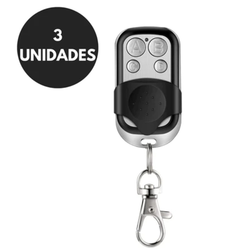 3 UNIDADES Controle Remoto Sem Fio 433Mhz 4 Botões Alarme Residencial Garagem