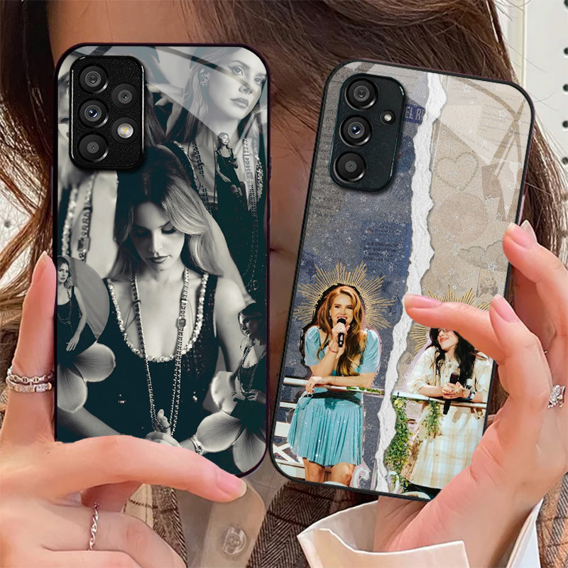 Lana Del Rey 08 Capa De Telefone De Vidro Para Samsung Galaxy A16 A15 A25 A35 A55 A53 A54 A34 A14 A32 A52 4G 5G A56 A54