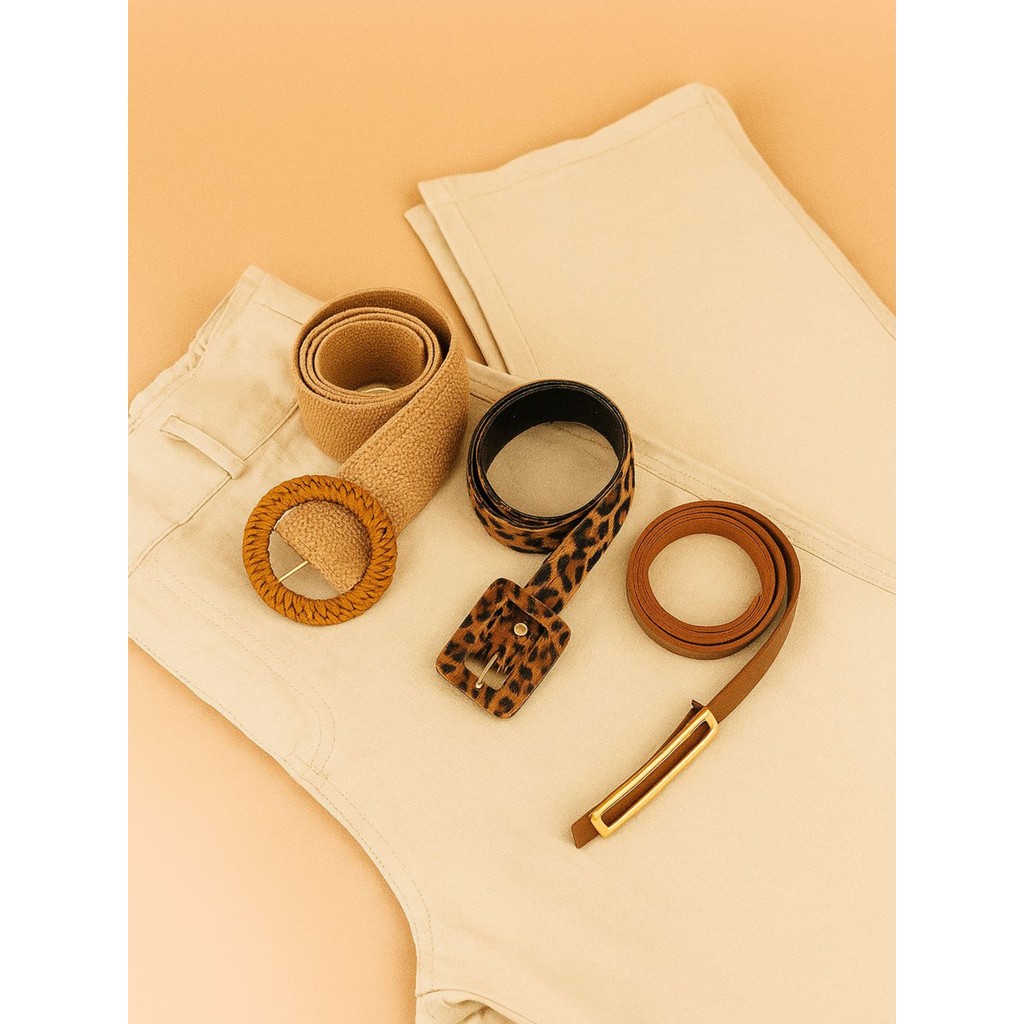 Kit 3 Cintos Femininos Ajustáveis - Básicos e Sofisticados para Diversos Estilos e Ocasiões — imagem 2 de 2