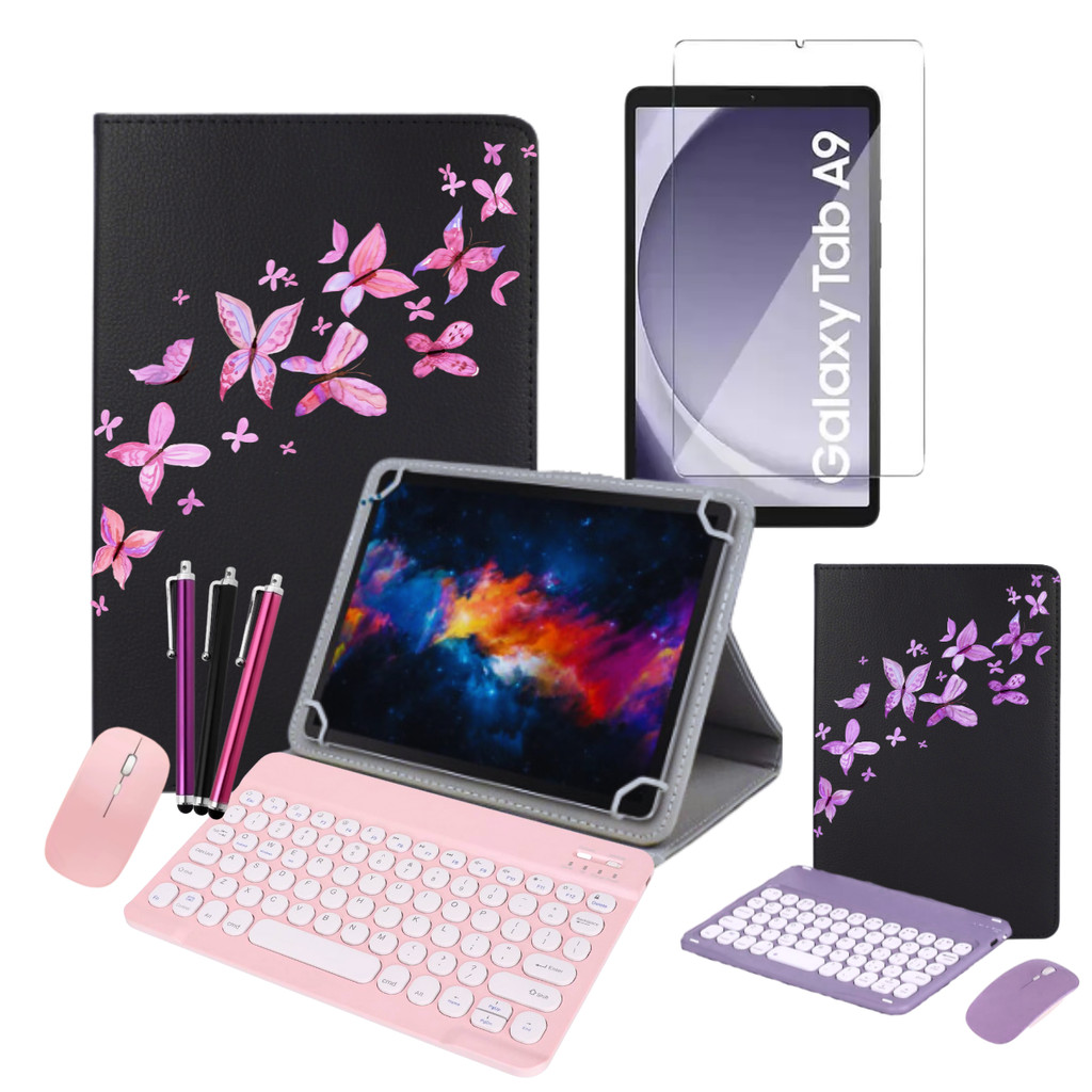 Kit Capa Giratória com Suporte Para Tablet Samsung Galaxy Tab A9 8.7 X110 X115 +