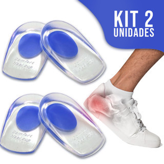 Kit P/ Profissionais 2 ou 1 Pares de Palmilha Calcanheira de Silicone Gel OrtopédicaDor Anti Impacto
