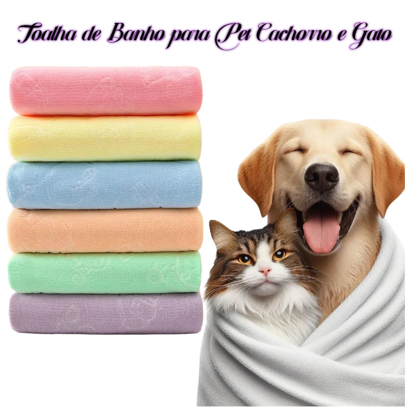 Toalha Pet Cachorro Gato – Macia, Absorvente, Secagem Rápida e Fácil de Usar em Oferta na Shopee