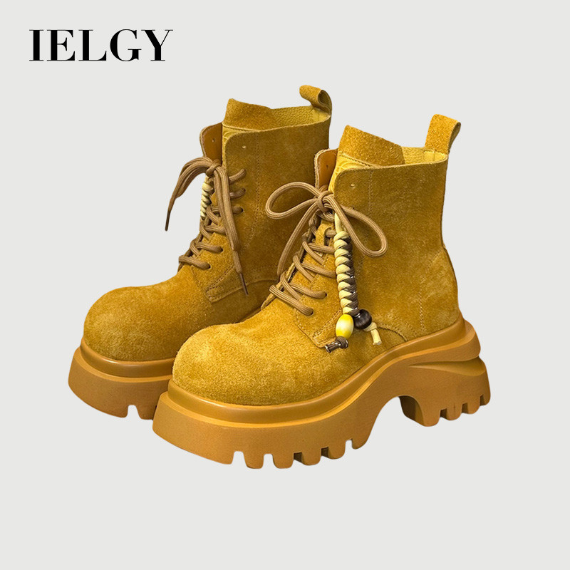 IELGY 2026 Botas Martin Com Plataforma De Sola Grossa De Outono Para Mulheres ,