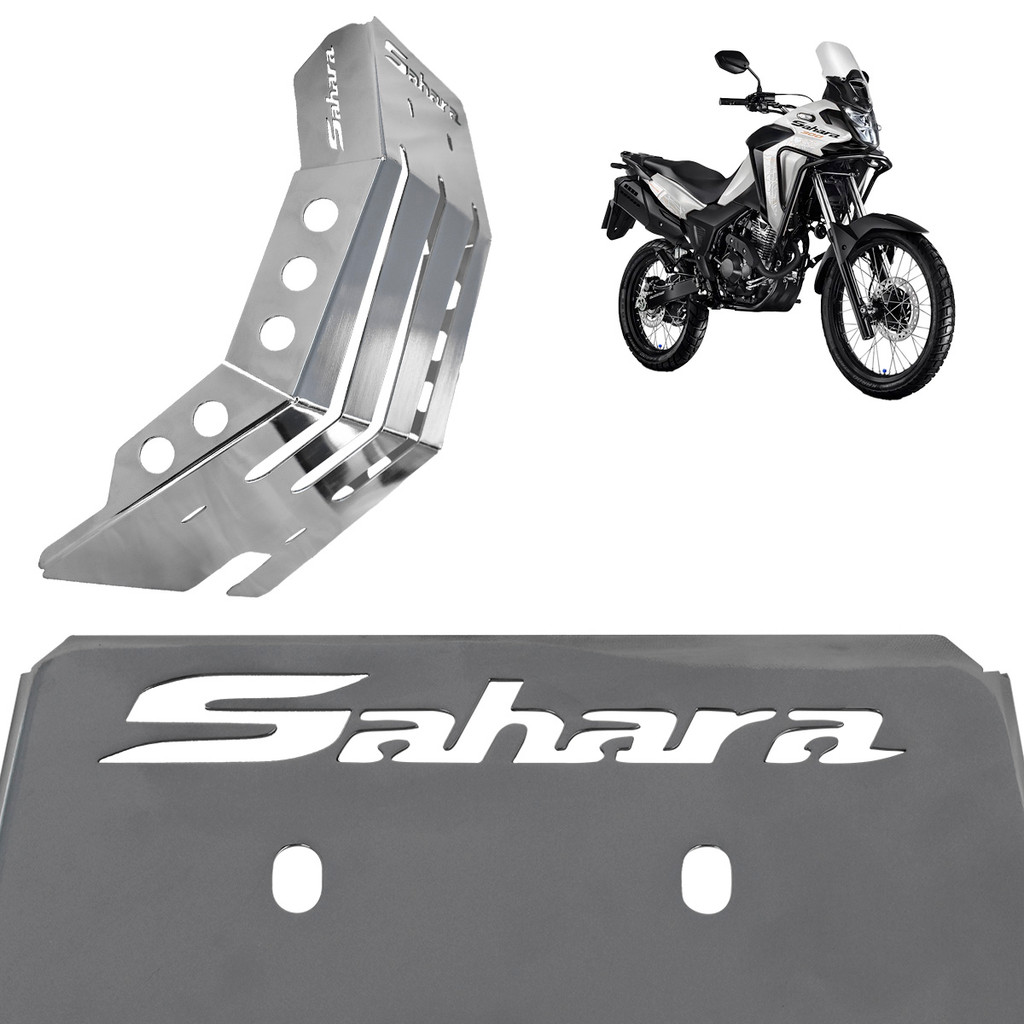 Peito de Aço Grosso e Protetor de Carter Sahara 300cc Cromado Proteção Motor Frontal 2023 até 2026 em Oferta na Shopee
