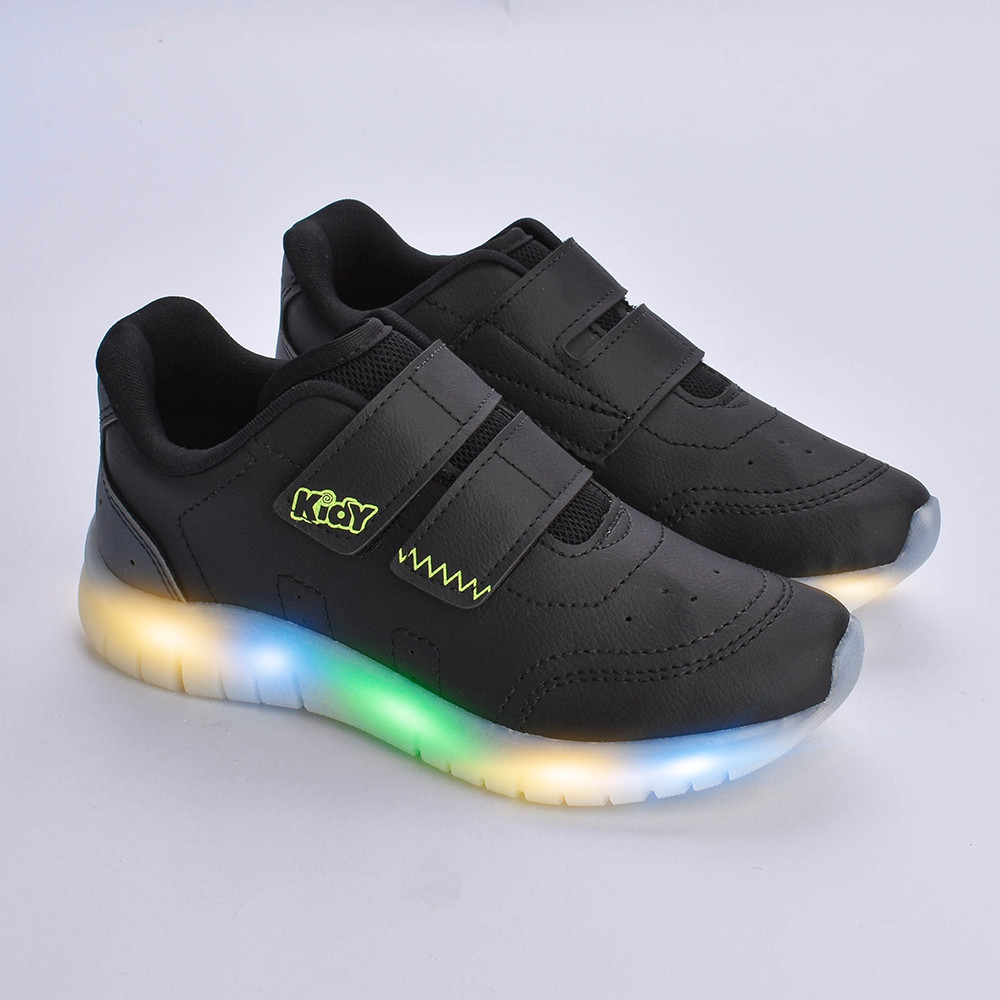 Tênis Infantil Menino Kidy Light Fun Luz LED Ajuste Fácil Confortável Antiderrapante Divertido em Oferta na Shopee