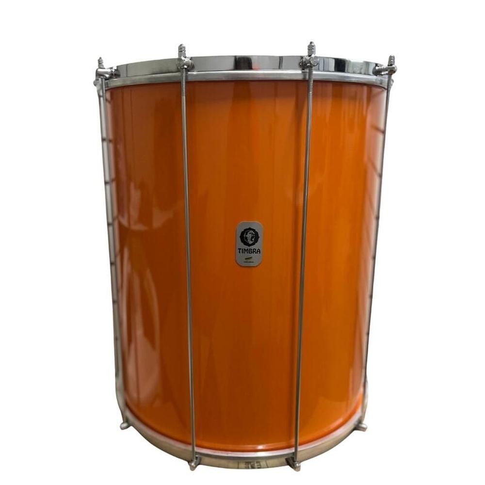 SURDO TIMBRA 20X60CM LARANJA C/ARO CROMADO PELE ANIMAL 10AF