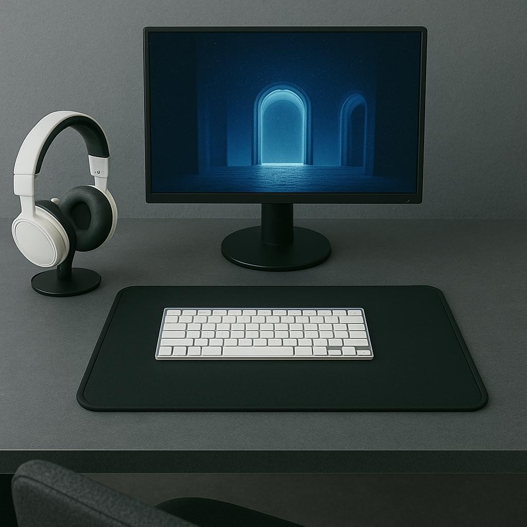 Tapete de Mousepad Speed Ergonômico Grande Preto Base Emborrachada