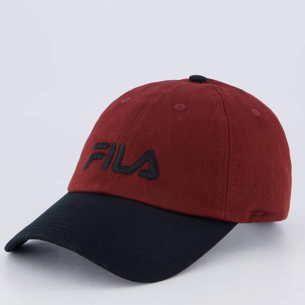 Boné Fila Sport Life Bordô e Preto em Oferta na Shopee