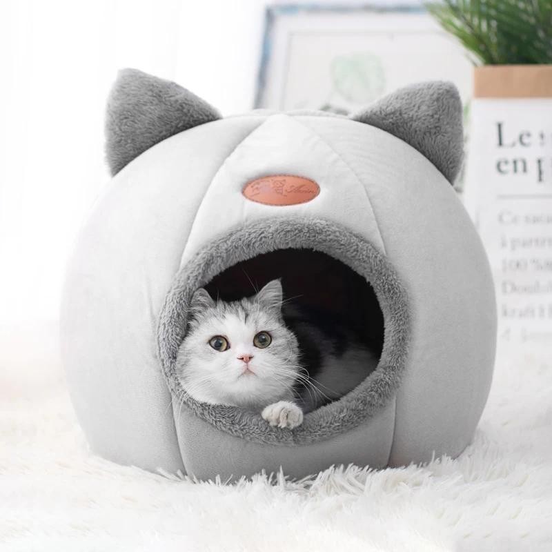 Cama para Gato Confortável para Sono Profundo no Inverno, Cesto Pequeno, Casinha para Cão, Tenda para Animais de Estimaç