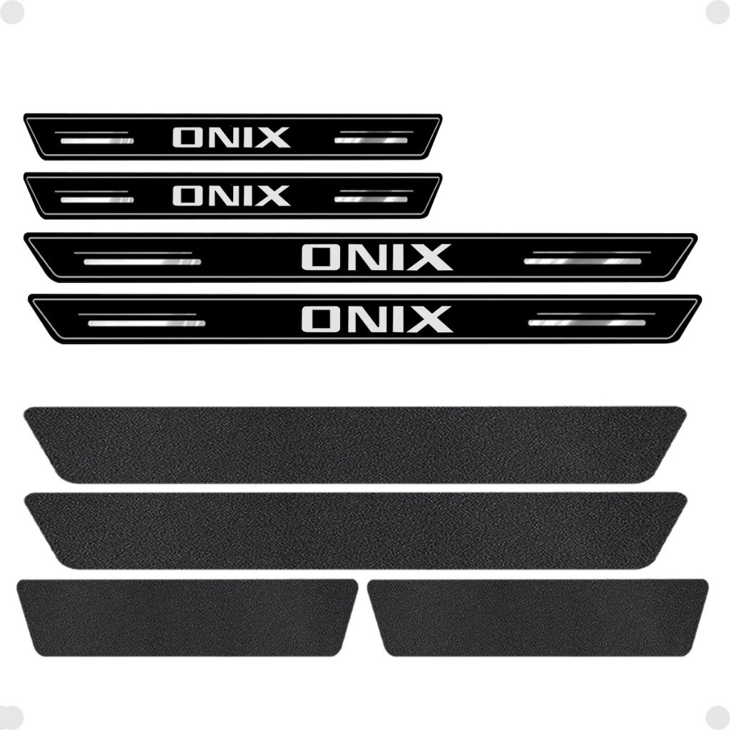 Kit 8 Soleira Protetora Porta Premium Onix Plus Sedan 2020 2021 2022 2023
