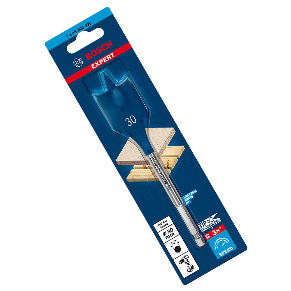 Broca Chata 30mm x 152mm para Madeira Bosch EXPERT Self Cut Speed em Oferta na Shopee