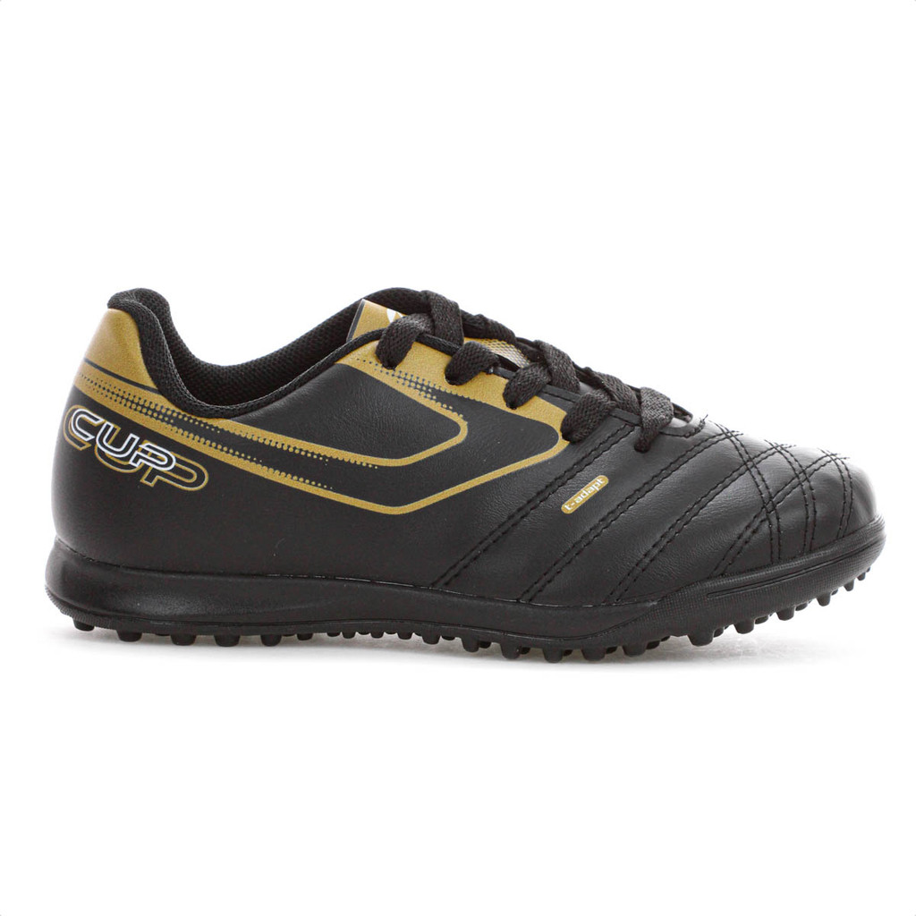 Chuteira Topper Society Cup VIII Preto e Dourado - Infantil