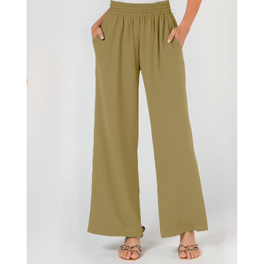 Calça Pantalona Viscolinho Moderna Cintura Alta Sh81