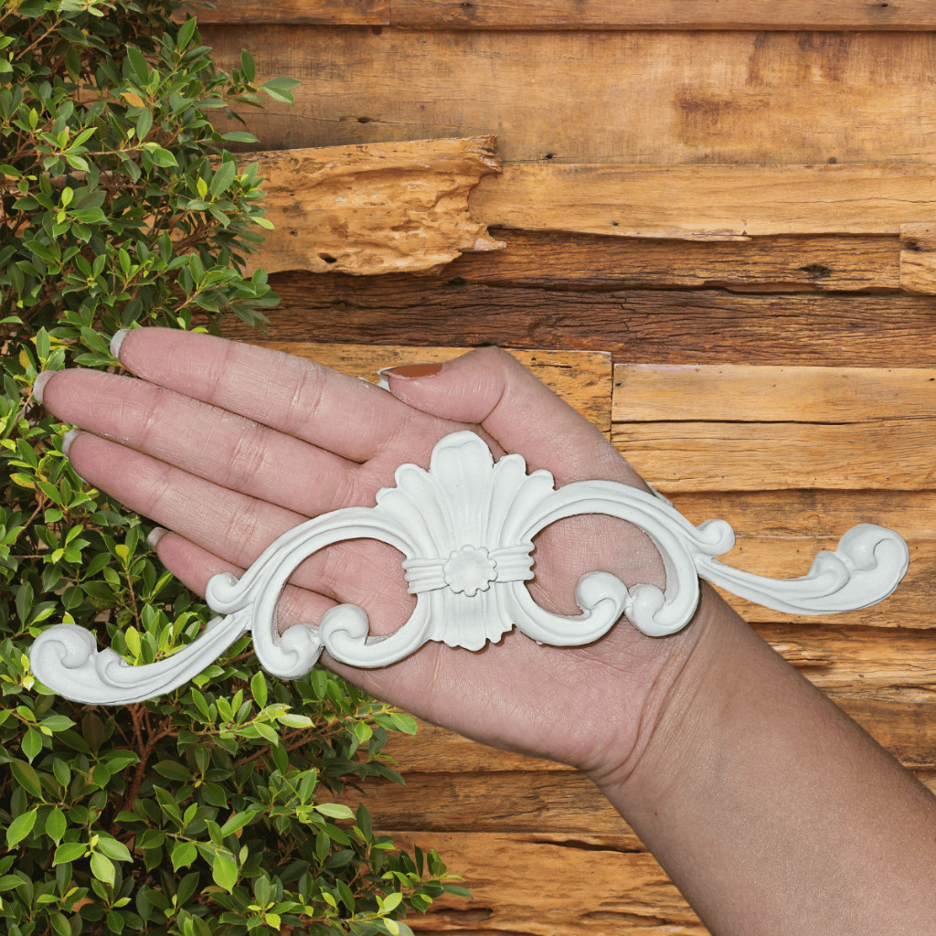 2 Peças Aplique Arabesco Colonial Real Provençal Resina Para Caixa Quadro Móveis Moldura Decoração Artesanato