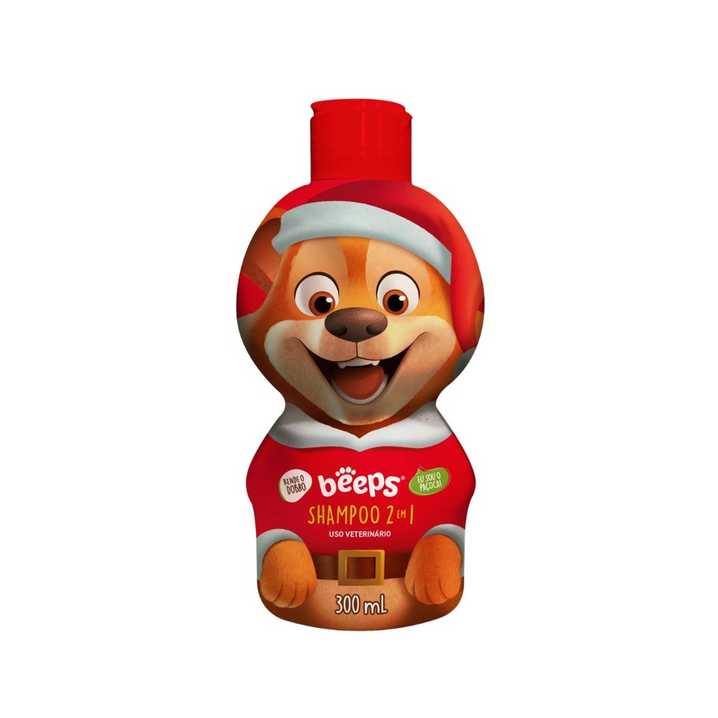 Shampoo Pet Cães Gatos  Beeps 2 em 1 - Edição Natal - 300mL