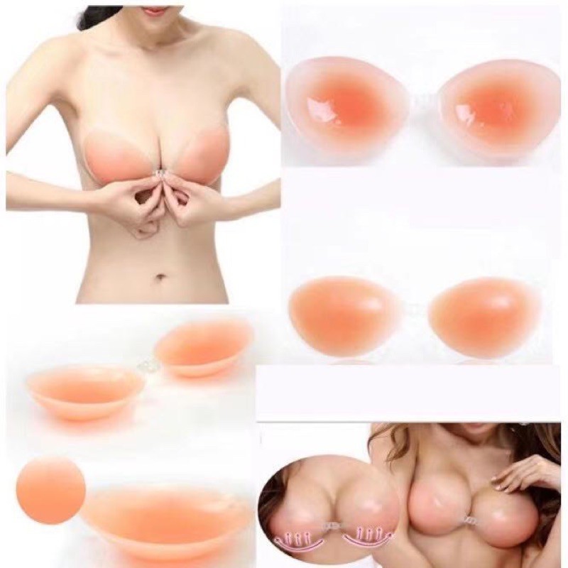 Sutiã adesivo de silicone invisível e leve para aumentar e levantar os seios