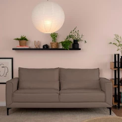Sofá 3 Lugares Versatti Linho Marrom 210 cm