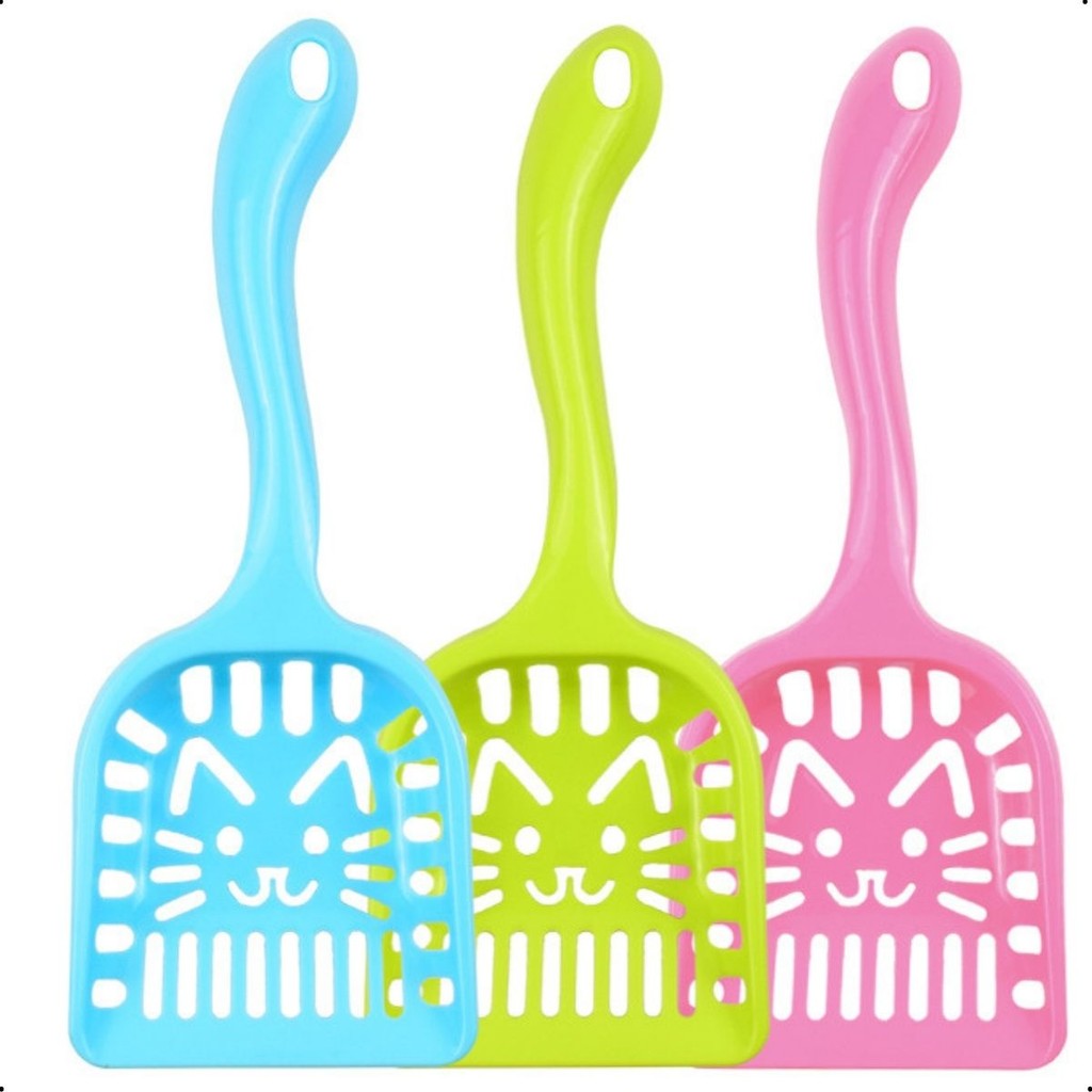 Kit 3 Pás Higiênicas para Gatos em Plástico 27x10cm Cores Sortidas