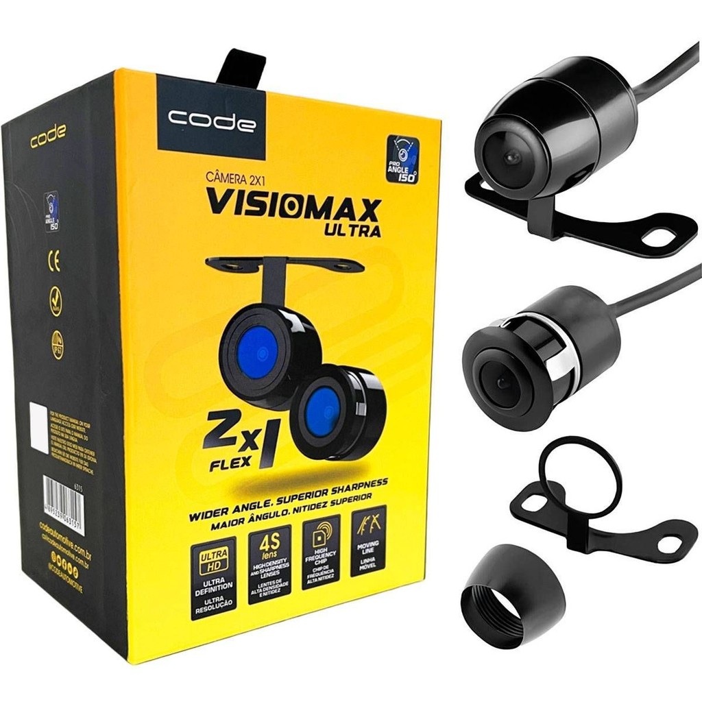 Câmera de Ré Code Full HD 2 em 1 com Linhas Dinâmicas em Oferta na Shopee