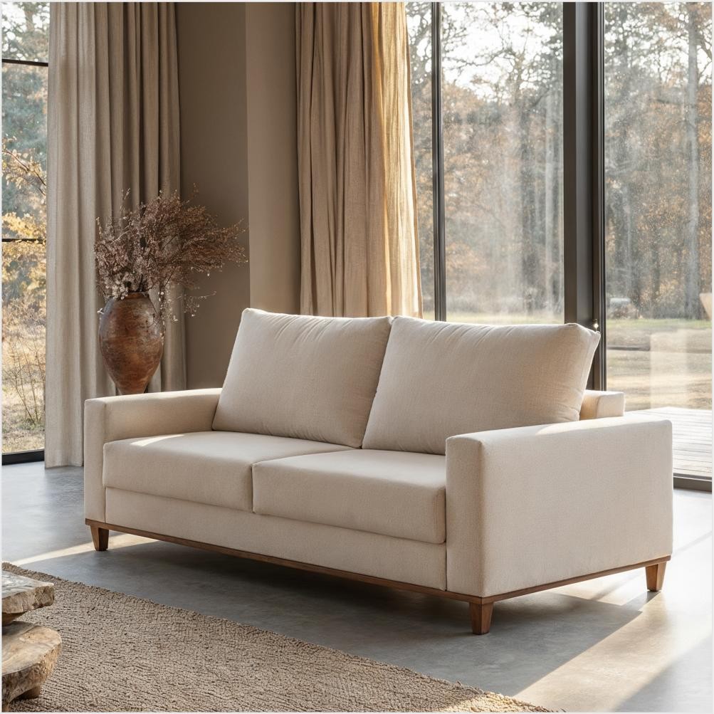 Sofá 3 Lugares em Linho com Molas Sala de Estar 180cm Vênus em Oferta na Shopee