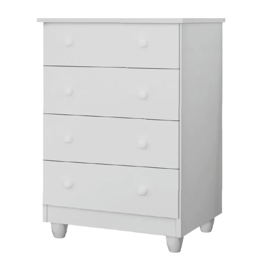 Cômoda Infantil Para Quarto Bebê 4 Gavetas Lara Branco J&A em Oferta na Shopee