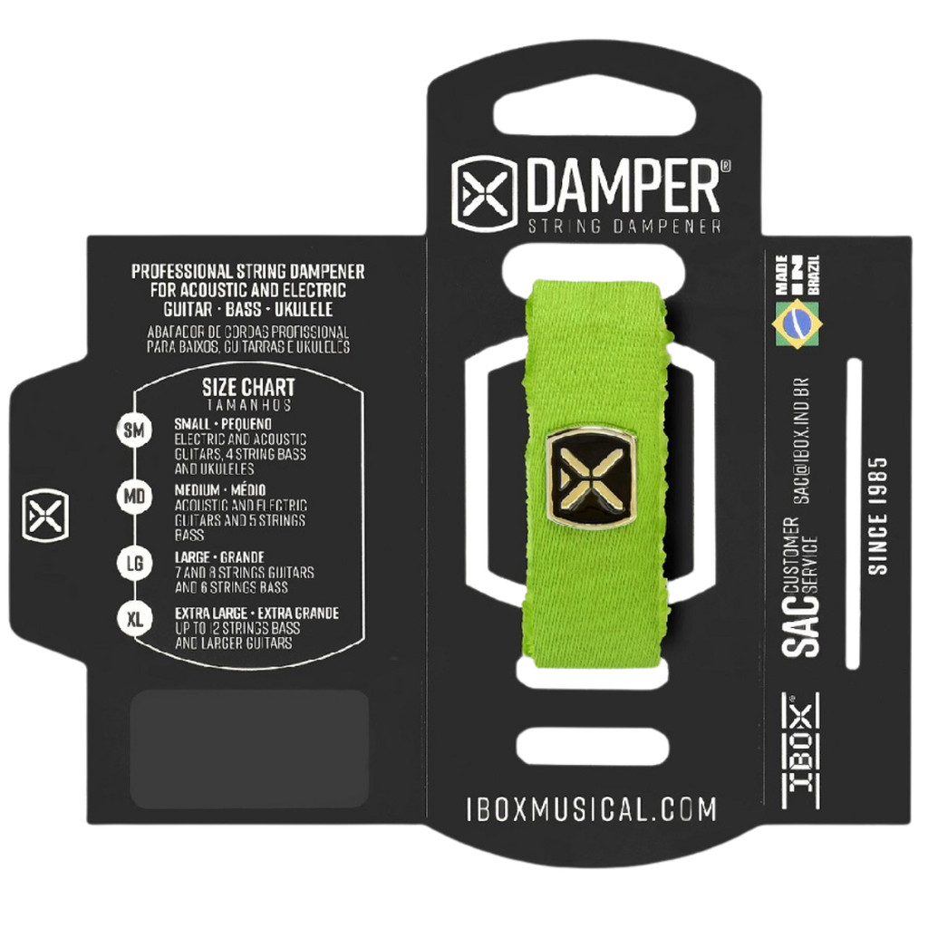 Abafador Damper Verde DTMD24 Ibox Poliéster Tag Metal MD Médio Instrumentos Guitarra Violão Baixo 5C