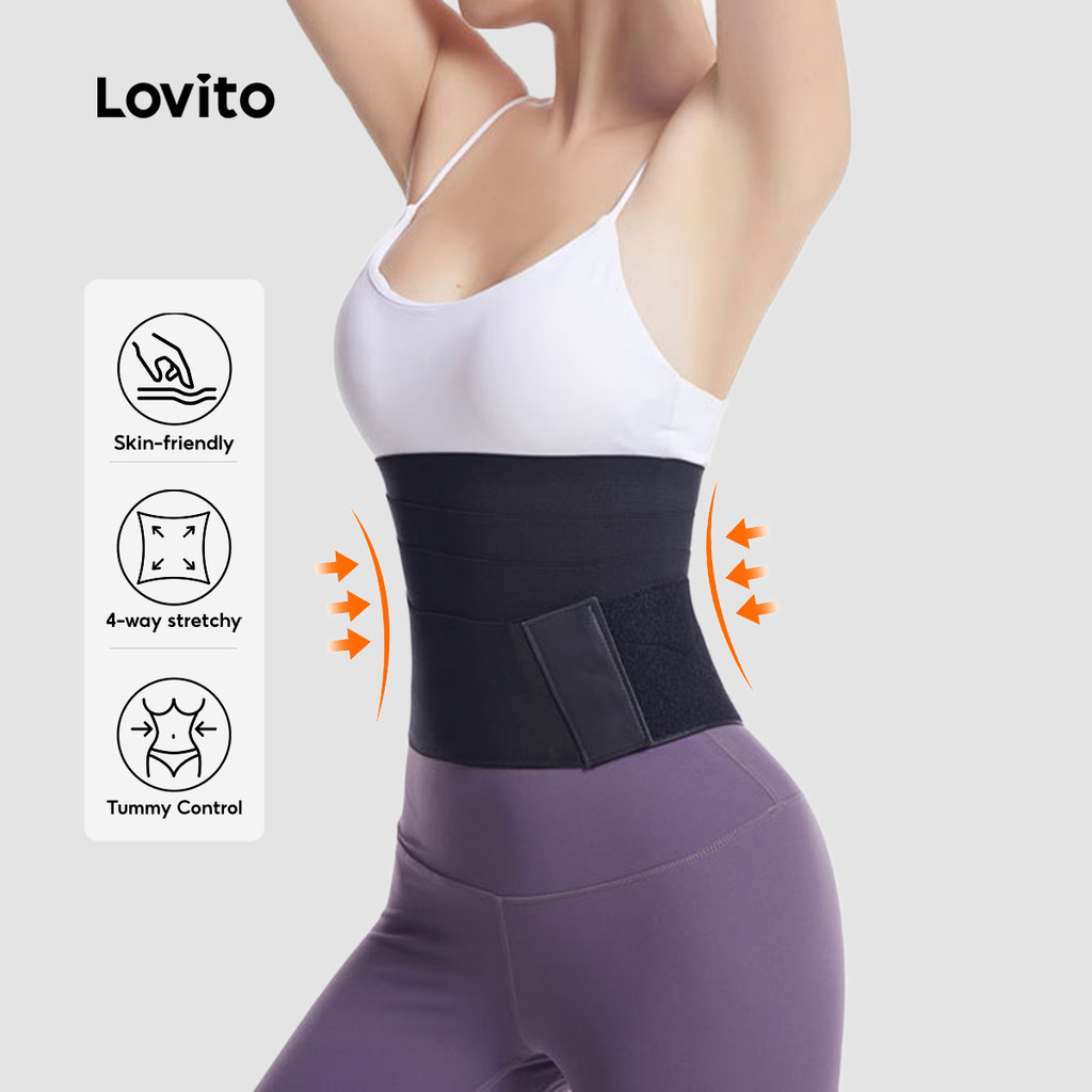 Lovito Modelador Casual Sem Costura Para Controle De Barriga Modelador Feminino Lne31252 (preto) em Oferta na Shopee