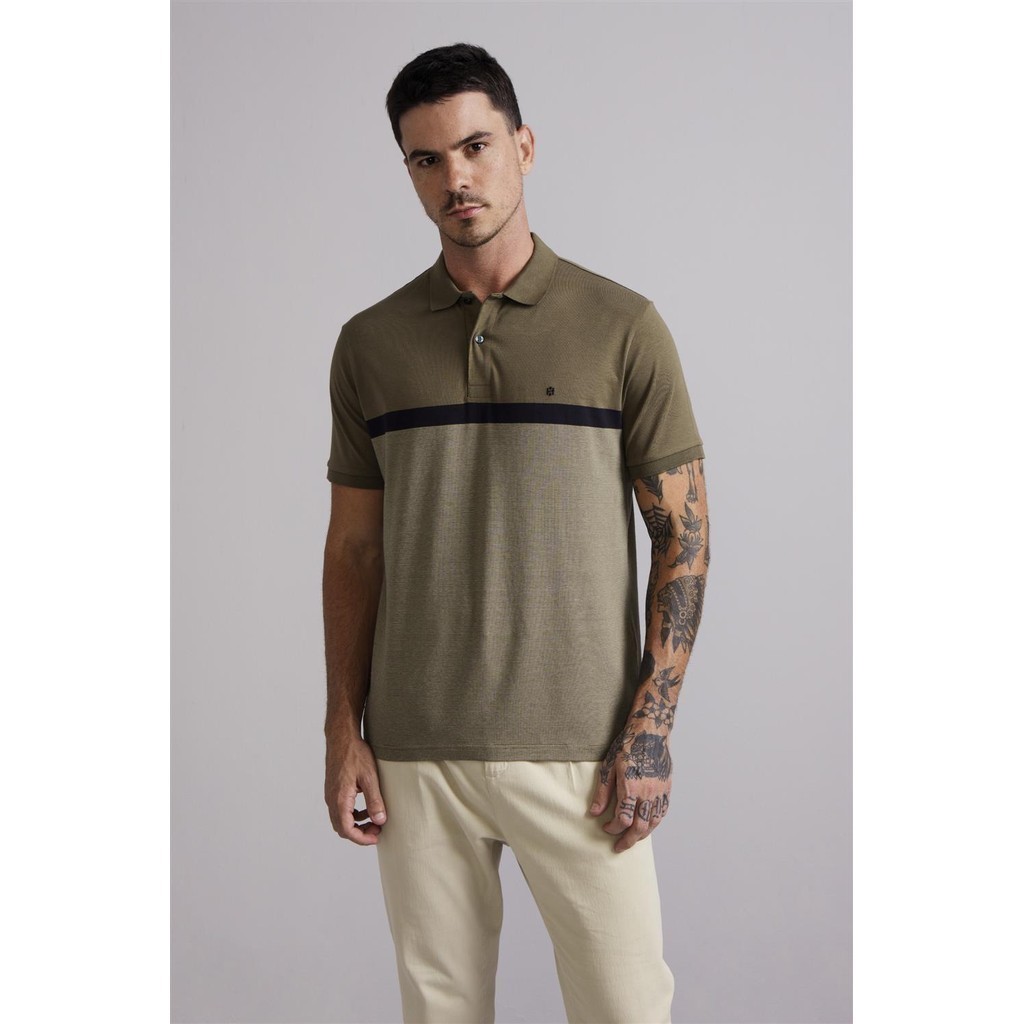 Polo Comfort Malha - Verde Exercito / Verde Folha em Oferta na Shopee