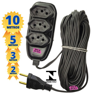 extensão eletrica com tomadas com fio 2,3,5 e 10 METROS 3 tomadas plug 3P VOLTINO em Oferta na Shopee