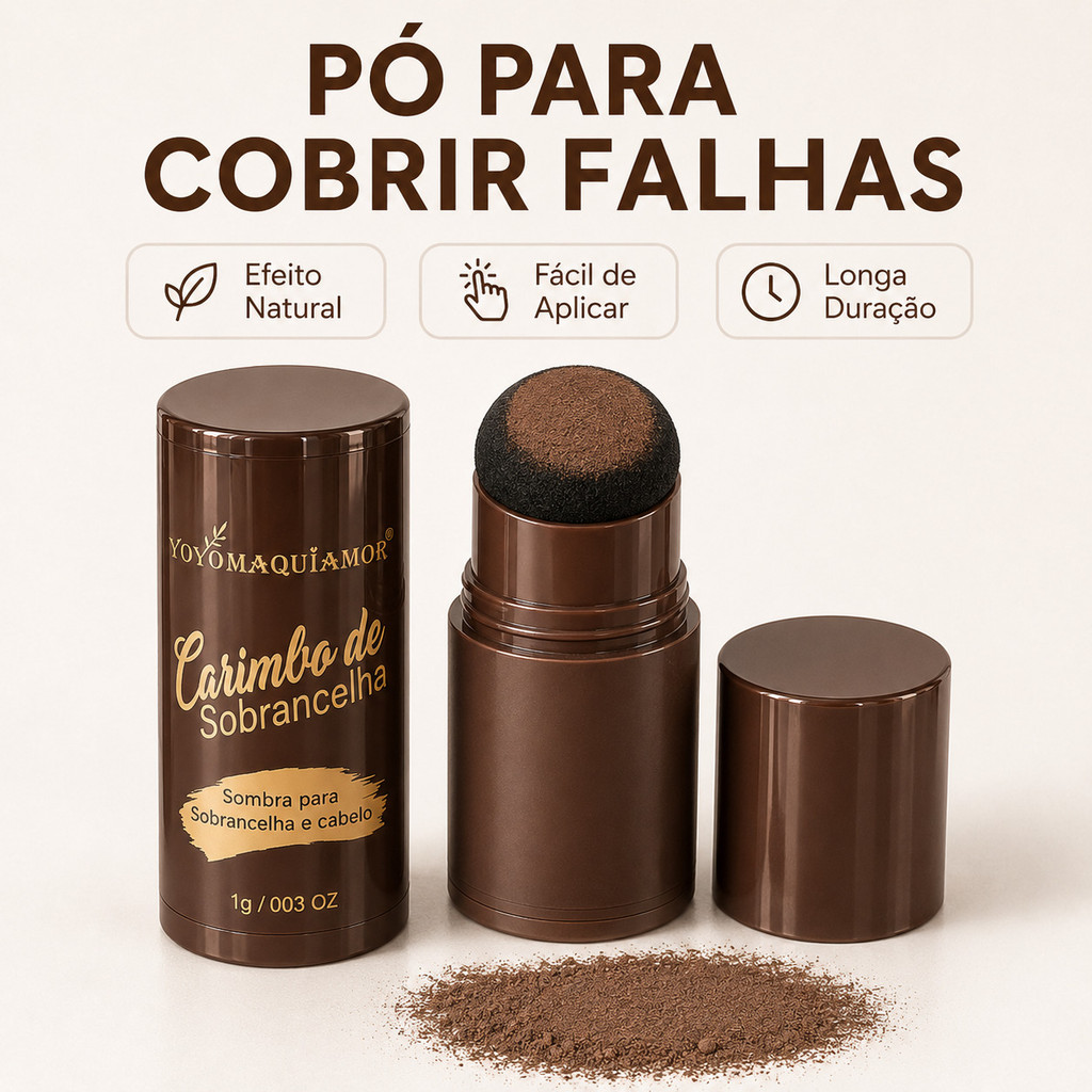 Pó Corretivo em Carimbo para Raiz do Cabelo e Sobrancelhas Efeito Natural