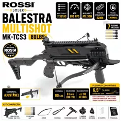 Balestra Rossi Sobek Multishot 80lbs Magazine 7 Flechas MK-TCS3