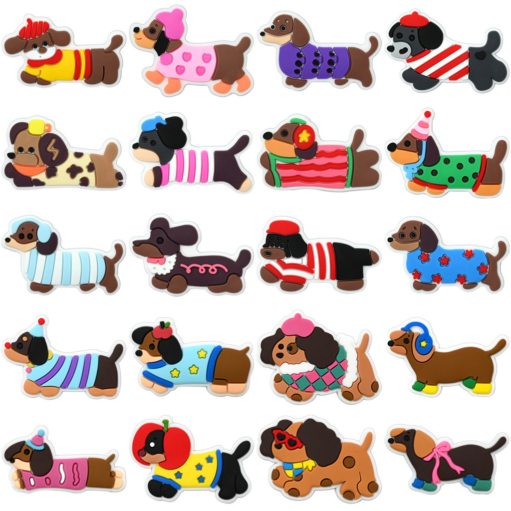 DIDOU PVC Sapato Encantos Acessórios Dachshund Decoração Cão Fivelas Para Tamanco Sandálias Pino Presentes De Aniversári