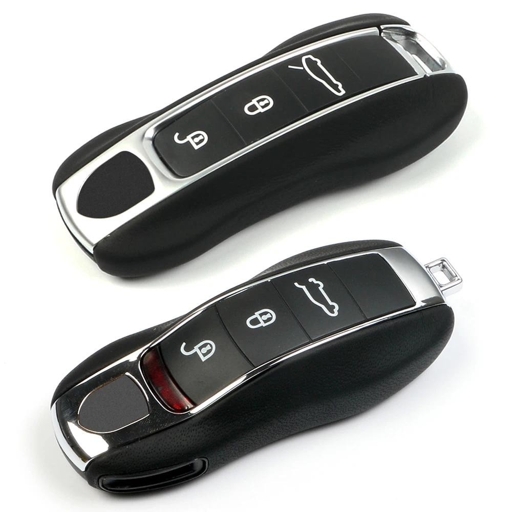 Caso Chave Do Carro De Couro Para Porsche Cayman Cayenne Panamera Macan Boxster 911 9ya 971 Escudo Proteção Remoto Capa