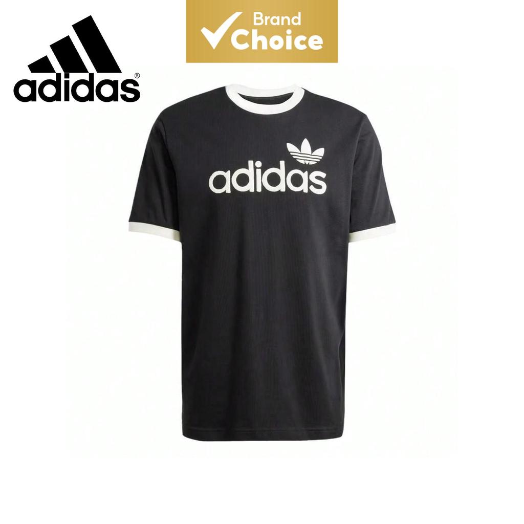 Camiseta Adidas Originals Trefoil masculina confortável, respirável, de tecido suave ao toque e design simples de manga