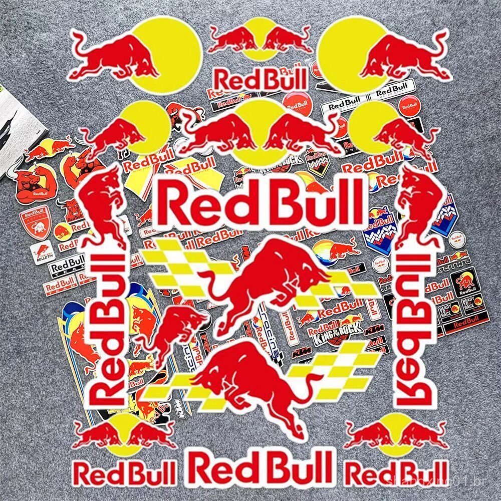 Adequado para adesivos de capacete de motocicleta Red Bull, decalques decorativos de patrocinador Red Bull, adesivos ref