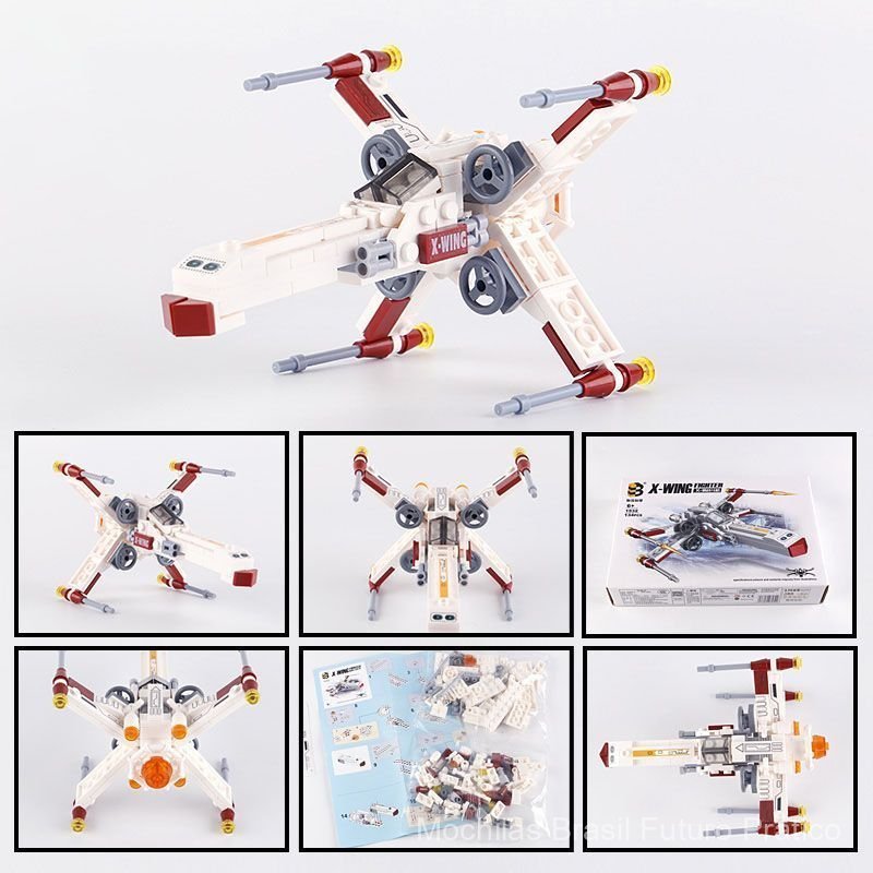 Compatível com o modelo de blocos de montar do caça X-wing da LEGO, brinquedo educativo infantil, ornamento militar de S