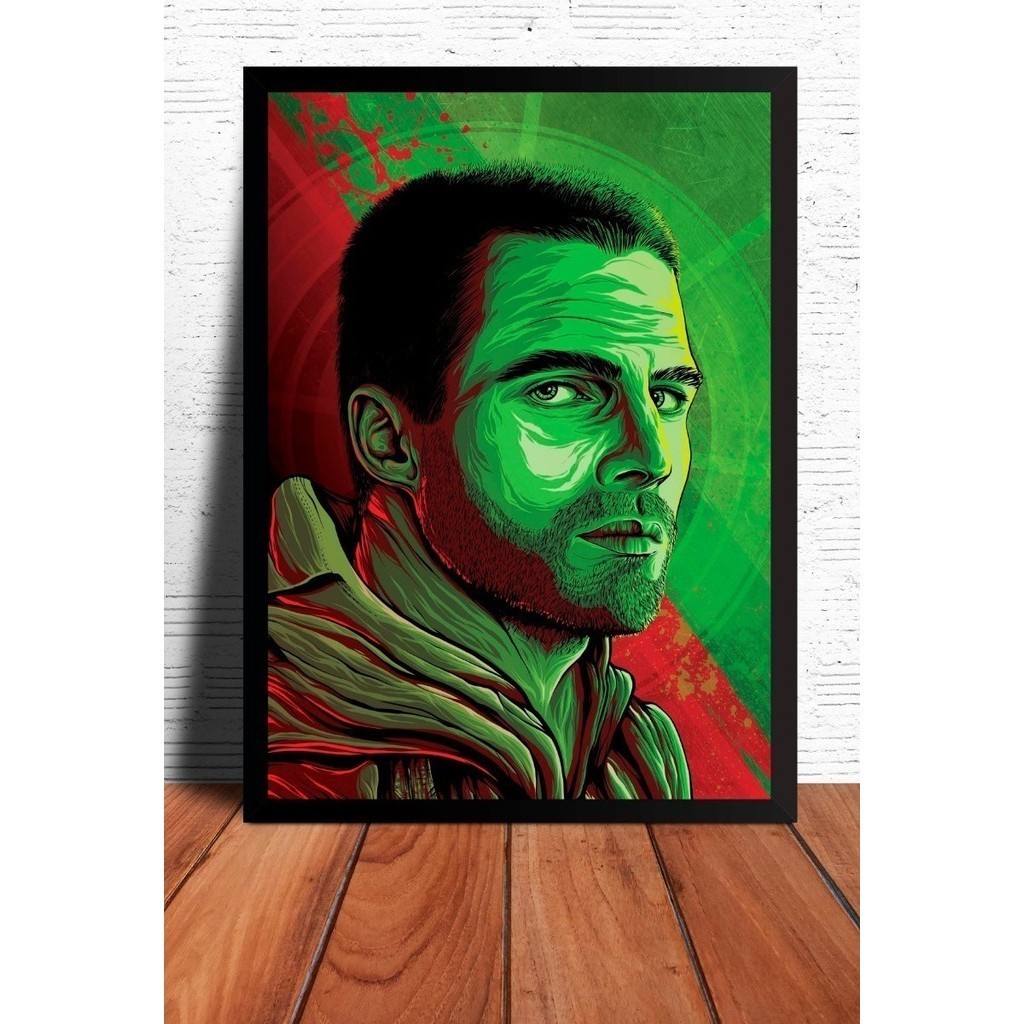 Quadro Decorativo Arrow Flecha Verde Quenn Dc Fan Decoração da Casa Quarto