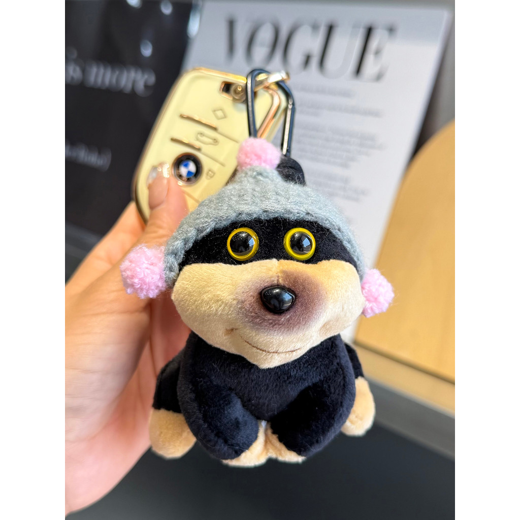 Bonito abelha filhote de cachorro boneca de pelúcia saco pingente ornamentos casal chaveiro bonecas para namoradas prese