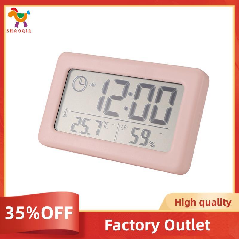 Relógio Digital LED Eletrônico Tela De Mesa Para Casa Backlight Snooze Dados Calendário Relógios-Rosa