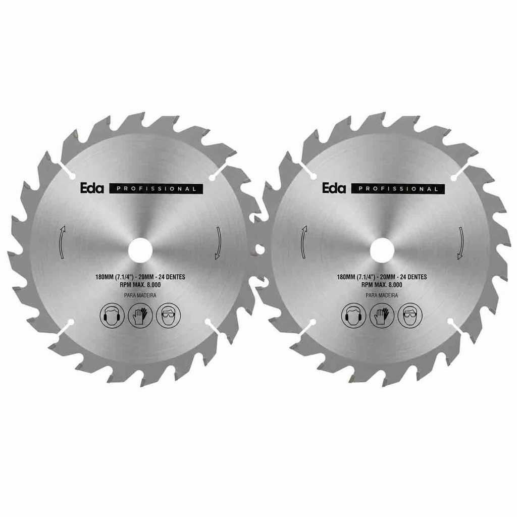 2 Disco Serra Circular 180mm 24 Dentes Vídea Para Madeira MDF Compensado Corte Preciso Furo 20mm