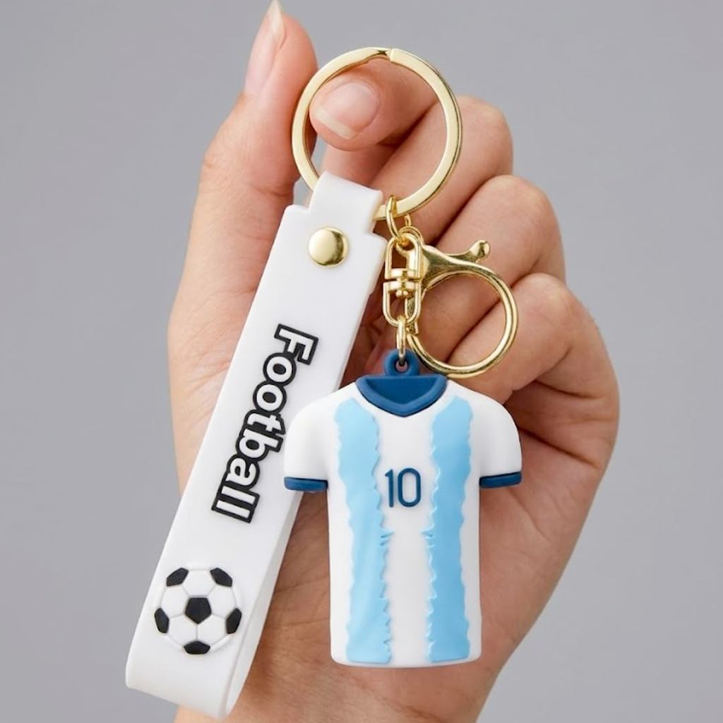 Chaveiro de Silicone Premium em Forma de Camisa de Futebol 3D com Alça de Mão |   Chaveiro e Pingente Esportivo para Bic