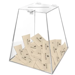 Urna Pirâmide Acrílico Transparente 30x20x12cm para Sorteios, Cupons e Sugestões em Eventos e Lojas