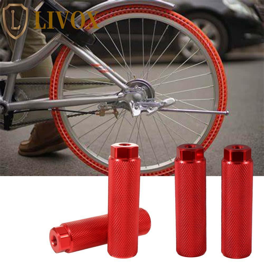 LIVOX Pegs De Bicicleta Eixos De 3/8 Polegadas Peças Traseiros Ciclismo Stunt Anti-Skid Bike Foot